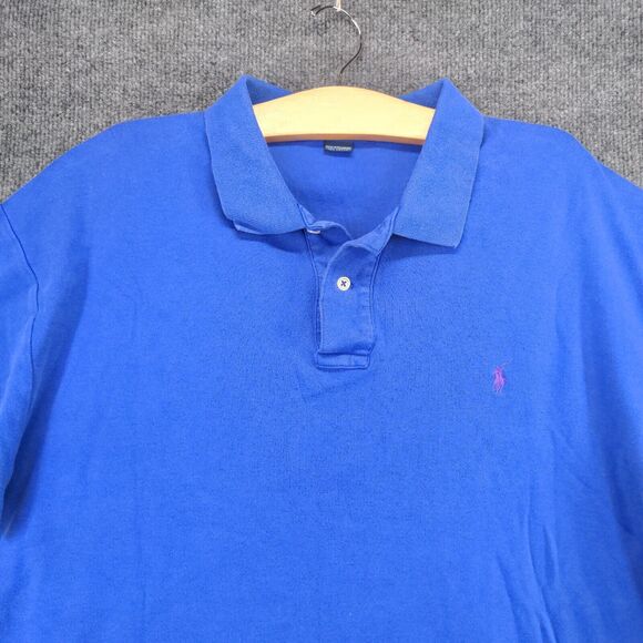 Polo Ralph Lauren Men's Polo Shirt Blue XL Short Sleeve High Low Hem Cotton - Picture 3 of 12